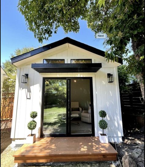 Tiny Home Backyard Ideas, Modular Home Backyard Ideas, Guest Shed Interior, Floral Studio Shed, Small Backyard Guest House Tiny Homes, She Shed Office Work Spaces Backyard Studio, Backyard Guest House Small Modern, Backyard Guest House Small Cottage, Backyard Salon