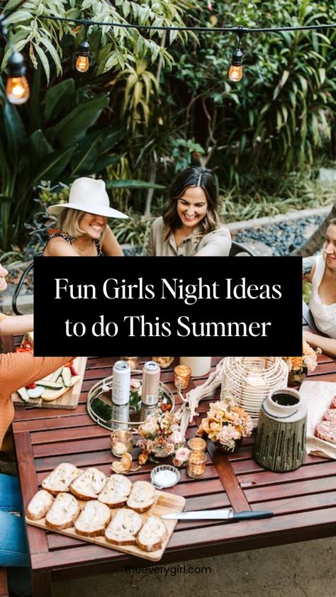 September Girls Night Theme, Womens Get Together Ideas, Girls Wine Night Ideas, Girls Gathering Ideas, Ladies Night Theme Ideas, Girls Get Together Ideas, Summer Girls Night, Girls Night Ideas For Adults, Gathering Ideas