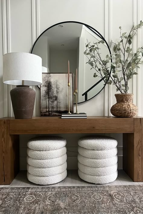 Handmade Vase - Light beige - Home … curated on LTK Console Decor, Modern Organic Home, Entry Table Decor, Foyer Ideas, Console Table Styling, Modern Entry, Apartment Dining, Entryway Inspiration, Console Table Decorating