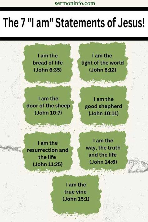 7 I Am Statements of Jesus in the Gospel of John Seven Words Of Jesus On The Cross, 7 I Am Statements Of Jesus, 7 Last Words Of Jesus On The Cross, 7 Words Of Jesus On The Cross, Jesus I Am Statements, I Am The Bread Of Life, I Am Statements Of Jesus, Feeding Your Soul, Jesus Parables