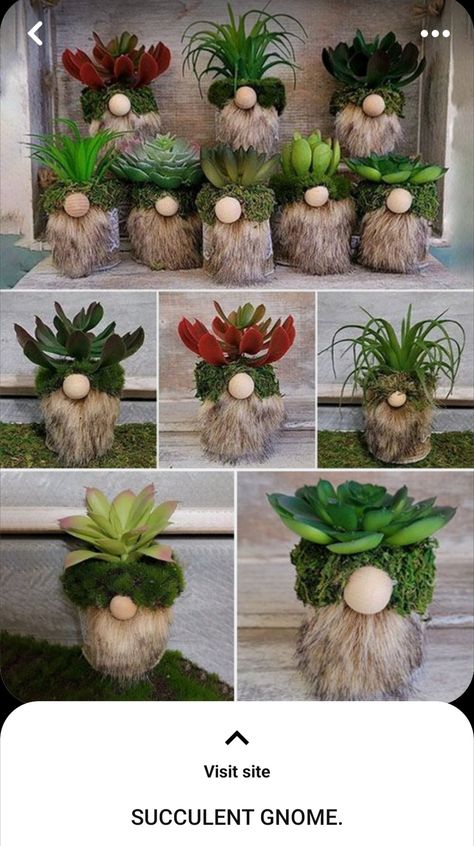 Gnome Succulent Planter, Succulent Gnomes, Crafts Holiday, Flower Pot Crafts, School Desk, Gnomes Diy, Diy Home Decor Ideas, Growing Succulents, Clay Pot Crafts