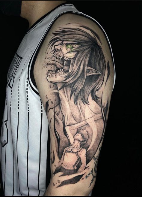 Bleach Tattoo, Attack On Titan Tattoo, Tattoo Shading, Greek Mythology Tattoos, Manga Tattoo, Naruto Tattoo, Half Sleeve Tattoos For Guys, Chest Piece Tattoos, Mythology Tattoos