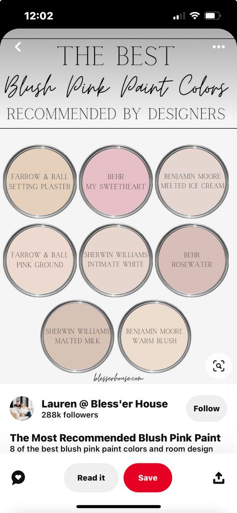 Sherwin Williams Neutral Pink, Blush Pink Paint, Pink Paint Colors, Malted Milk, Neutral Paint, Neutral Paint Colors, Pink Paint, Benjamin Moore, Farrow Ball