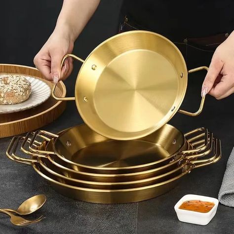 All Clad Pots And Pans, Kitchen Pots And Pans Cookware Set Stainless Steel, Mousse Recipes Easy, Wooden Serving Platters, Gerobak Dorong, Paella Pans, Ceramic Cookware Set, Korean Kitchen, Crockery Design