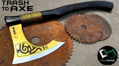 Dispenser Diy, Viking Battle, Chop Saw, Skill Saw, Lawn Mower Blades, Diy Knife, Garage Organization Diy, Blacksmith Projects, Diy Crafts Life Hacks