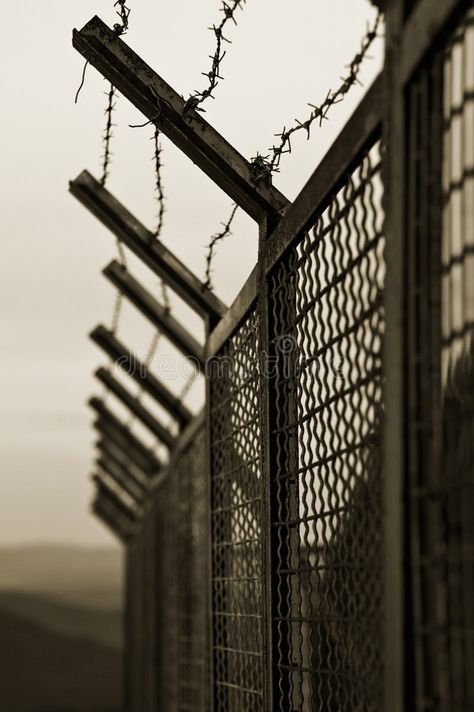 Wired Fence, Chainlink Fence Aesthetic, Barbed Wire Fence Aesthetic, Metal Fence Aesthetic, Lock Photography, Barbed Wire Fence, Barbed Wire Fencing, Wood Fence Design, Fence Planters