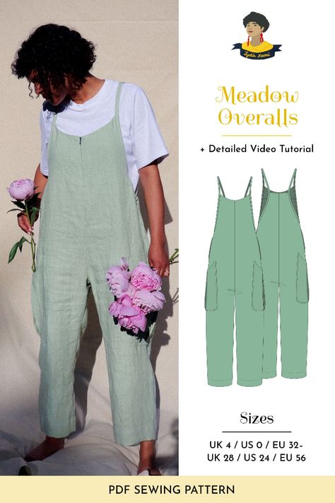 Versatile Chic: Lydia Naomi's Meadow Overalls – Perfect for Any Activity! Sew Your Own Now! Jumpsuit Pattern, Jumpsuit Summer, Womens Sewing Patterns, Lifestyle Inspiration, Comfy Fashion, Pdf Sewing Patterns, New Wardrobe, The Flowers, Sewing Techniques