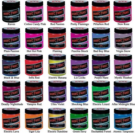 Manic Panic! Manic Panic Colors, Manic Panic Hair Dye, Manic Panic Hair Color, Manic Panic Hair, Vegan Hair Dye, Hair Color Crazy, Hair Color Cream, Semi Permanent Hair Color, Vegan Hair