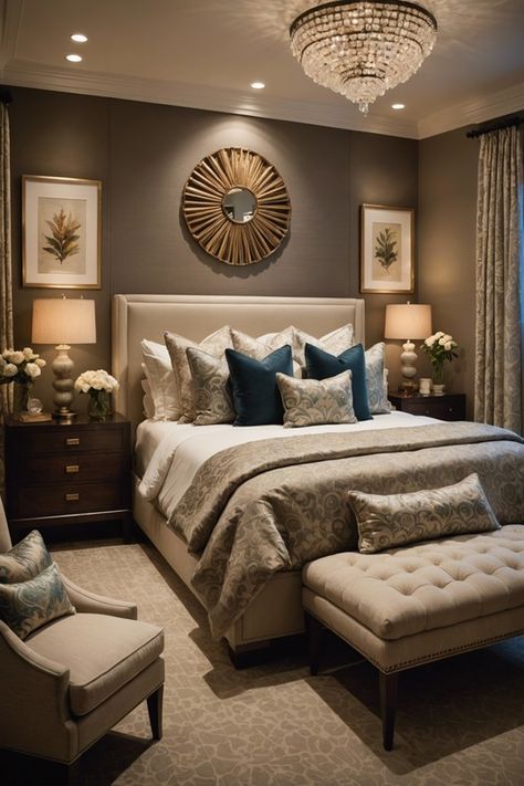 Luxurious Guest Bedroom Ideas, Guest Bedroom Decor Modern, Owners Suite Bedroom Ideas, Master Design Bedroom, Guest Room Color Scheme Cozy, Timeless Guest Bedroom, King Bed Guest Room Ideas, Comfy Guest Bedroom Ideas, Inspirational Bedroom Ideas