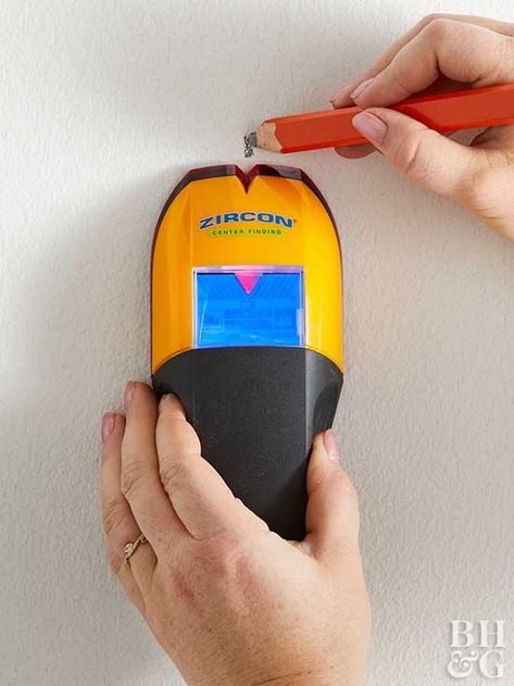 Knowing how to use a stud finder is a basic skill every homeowner should have. We'll show you the right way to use this simple tool in five steps. Installing Shiplap, Wood Plank Walls, Stud Finder, Plank Walls, Stud Walls, Diy Home Repair, Teds Woodworking, Mounted Tv, Home Repairs