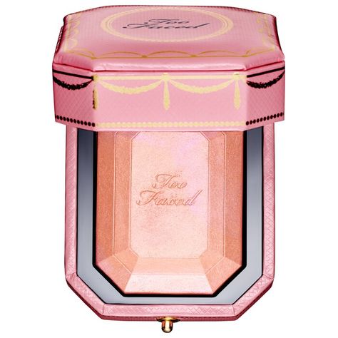 Diamond Light Highlighter - Too Faced | Sephora Pink Highlighter, Glitter Shadow, Diamond Lighting, Beauty Games, Too Faced Makeup, Colorless Diamond, Highlighter Makeup, Unique Diamonds, Makeup Designs