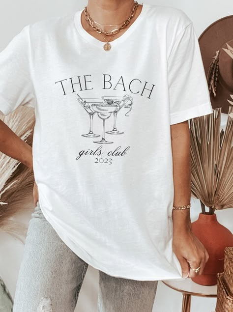 Hens Party Tshirts Ideas, Bachelorette Party Old Money, Bach Club Bachelorette Party, Subtle Bachelorette Party Shirts, Bali Bachelorette Party, Bachelorette Party T-shirts, Los Angeles Bachelorette Party, Country Club Bachelorette Party, Colombia Bachelorette