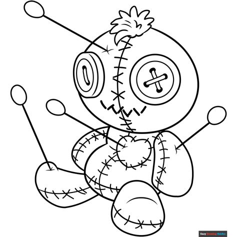 Free Voodoo Doll Coloring Page for Kids Voodoo Coloring Pages, Voodoo Doll Coloring Pages, Voodoo Doll Drawing, Scary Halloween Coloring Pages, Voodoo Doll Tattoo, Scary Coloring Pages, Tattoo Stencil Designs, Adult Coloring Books Swear Words, Halloween Coloring Pages For Kids