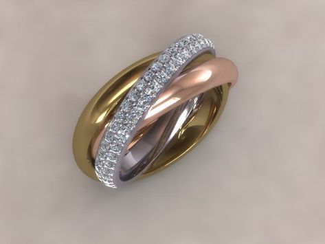 Russian wedding rings are 3 bands of white, yellow and rose gold and the three bands can represent 'For then, for now, forever'. But if you would rather a more practical meaning then the three metals can mean the strength, adaptability and love required for a happy marriage. Plain Wedding Ring, Russian Wedding Ring, Russian Wedding, British Wedding, Antique Necklaces Design, Casual Rings, Expensive Jewelry Luxury, Fancy Jewellery Designs, Gold Rings Fashion