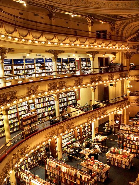 El Ateneo Grand Splendid, Buenos Aires, Argentina: An old movie theater converted into an amazing bookstore Old Movie Theater, Ateneo Grand Splendid, El Ateneo, Old Movie, Argentina Travel, Old Movies, Movie Theater, Oh The Places Youll Go, America Travel