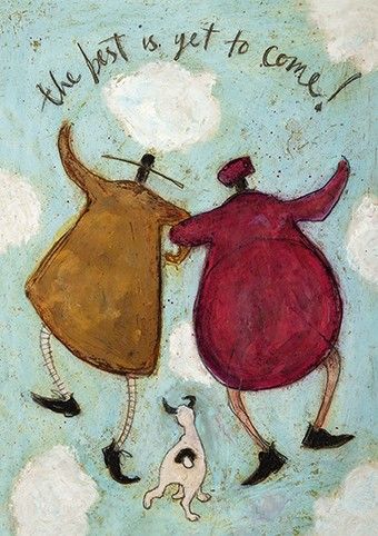 'The best is yet to come' by Sam Toft (C359) * The Best Is Yet To Come, Happy Paintings, Art Texture, Art Card, Yet To Come, Whimsical Art, Illustration Print, Texture Art, Christmas Wreath