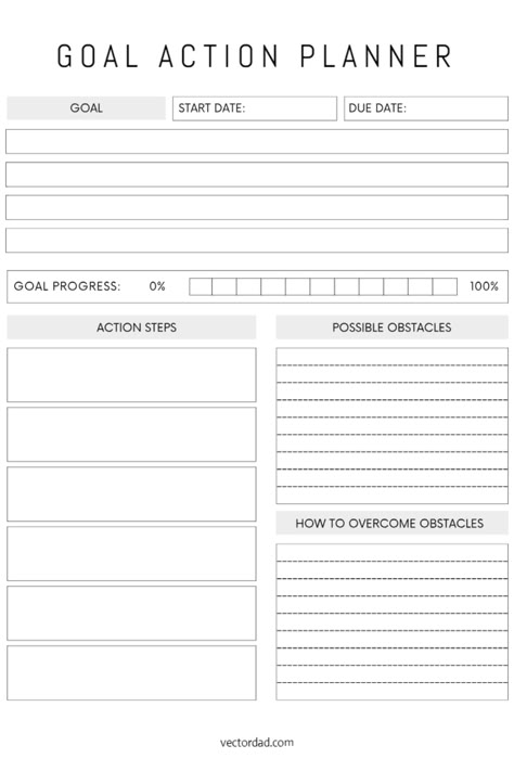 Goal Printable Free, Goal Planner Printable Free, Goal Planner Template, Goal Planner Free, Free Goal Printables, Action Planner, Goals Printable, Goal Planner Printable, Goals Worksheet