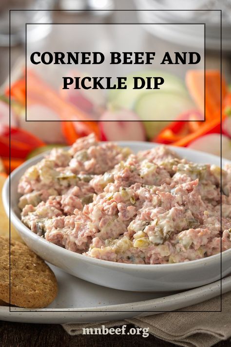 Dip For Vegetables, Corned Beef Recipe, Sandwich Spreads, Holiday Dips, Beef Appetizers, Canned Corned Beef, Corned Beef Sandwich, Beef Dip, Pickle Dip