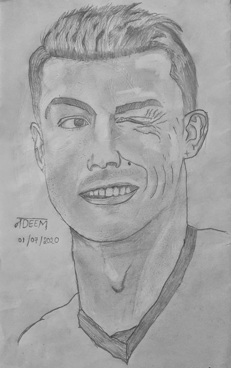 Cr7 Sketch, Cr7 Drawing, Cristiano Ronaldo Drawing, Ronaldo Drawing, Steampunk Art Drawing, Football Player Drawing, Football Drawing, Sketches Of People, Drawing Pencil