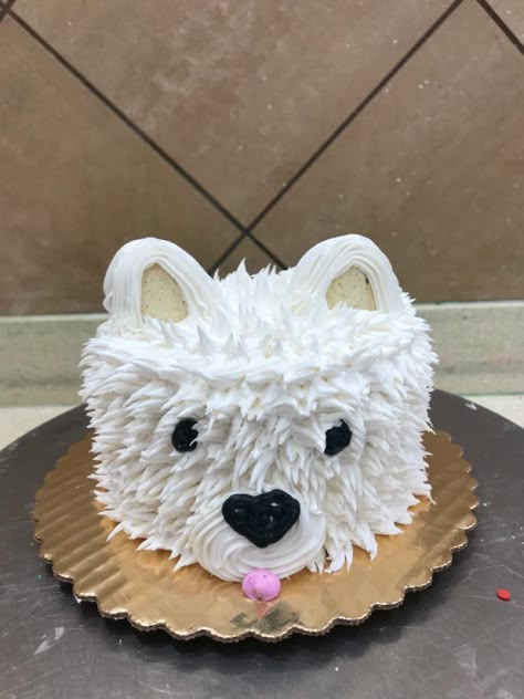 Dog Lover Birthday Cake, Cakes That Look Like Dogs, Buttercream Dog Cake, Dog Ice Cream Cake, Cake That Looks Like A Dog, Dog Theme Smash Cake, Puppy Pawty Birthday Cake, Dog Cake Ideas For Birthday, Dog Cake Decorating Ideas