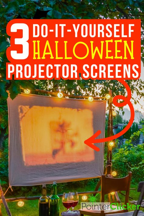 Get ready for a spooktacular movie night with these 3 DIY Halloween projector screens! Transform your backyard into a haunted cinema for a Halloween movie night with these easy, cheap, and outdoor or indoor DIY projector screen ideas. Whether you're hosting a Halloween movie night or creating an indoor haunted house, these DIY projector screens are perfect for setting the eerie ambiance. Get inspired by DIY projector screen ideas for backyard movie nights. Diy Projector Screen, Projector Screen Ideas, Outdoor Movie Night Party, Projector Setup, Halloween Projector, Outdoor Projector Screen, Projector Screens, The Season Of The Witch, Diy Projector