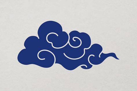 Chinese cloud sticker, blue oriental | Free Vector - rawpixel Japanese Cloud Art, Cloud Desktop Wallpaper, Anime Tattoo Art, Japan Cloud, Cloud Logo Design, Air Illustration, Japanese Clouds, Clouds Graphic, Clouds Illustration