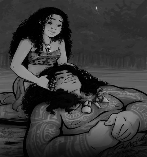 Moana And Maui Love Fanart, Maui X Moana Fanart, Moana Fanart, Didny Worl, Moana And Maui, Animated Couples, Disney Moana Art, Maui Moana, Moana Theme