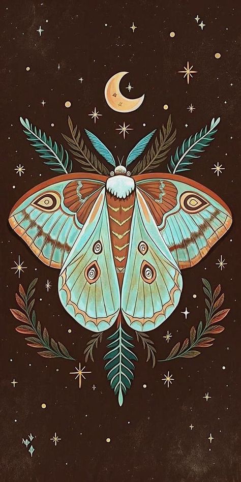 Lunar Moth Wallpaper Iphone, Moth Wallpaper Aesthetic, Lunar Moth Art, Moth Background, Whimsigoth Butterfly, Moths Aesthetic, Introspection Art, Mystic Butterfly, Moth Wallpaper