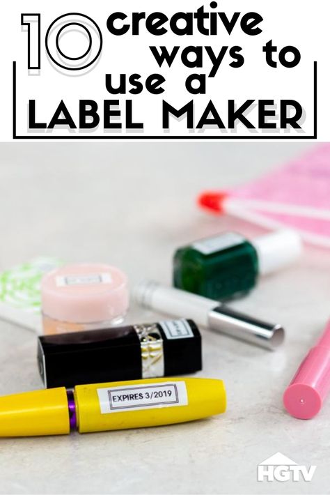 A label maker isn't just for office files. From meal prep to closet storage, get clever ideas for how to use a label maker and get organized in your home from HGTV.com. What To Label With Label Maker, Uses For Label Maker, Label Maker Uses, Things To Label With Label Maker, Label Printer Ideas, P Touch Label Ideas, Things To Label, Label Maker Ideas Organizing, Labelling Ideas