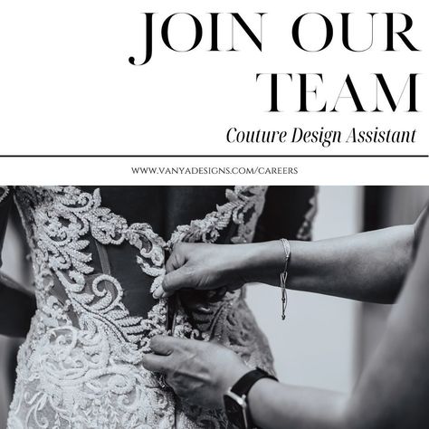 NOW HIRING!! 🤍 Couture Design Assistant at Vanya Designs Bridal. At Vanya Designs, our passion is crafting magical moments for brides-to-be. We celebrate each bride’s unique journey and empower them to shine brightly on their special day. Our bridal design studio is a testament to faith, integrity, excellence, and the power of teamwork. We’re dedicated to making every bride feel valued, beautiful, and empowered.✨ We’re excited to announce an opening for a full-time Couture Design Assistant... Luxury Bridal Statement Pendant Necklace, Luxury Statement Bridal Necklace With Pearls, Now Hiring, Couture Design, Bridal Design, Design Assistant, Magical Moments, Wedding Dress Couture, To Shine