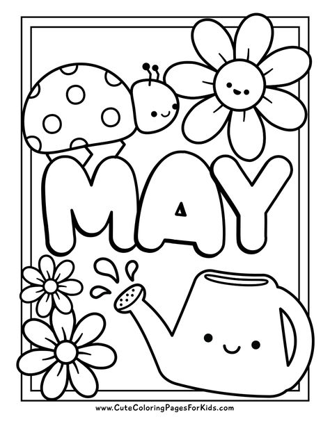 May Coloring Pages - Cute Coloring Pages For Kids May Coloring Pages, Season Craft, Cute Coloring Pages For Kids, Turkey Coloring, Fall Coloring Sheets, Camping Coloring Pages, Forest Room, Class Dojo, Free Printable Coloring Sheets