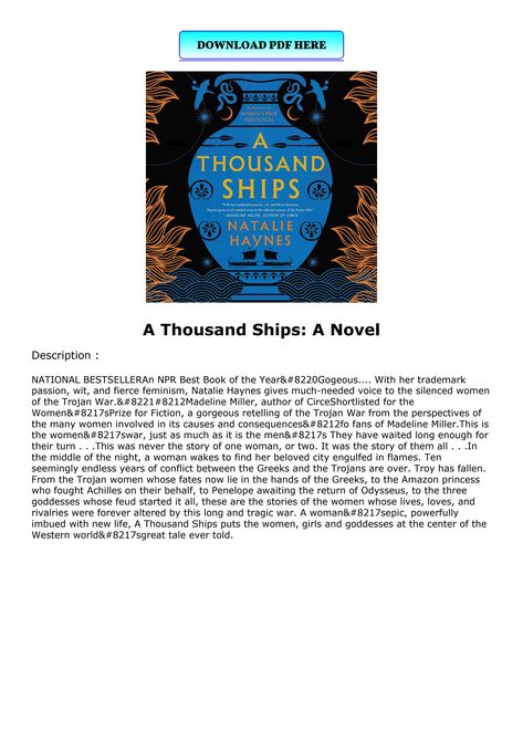 read a thousand ships: a novel Natalie Haynes, A Thousand Ships, Fahrenheit 451, Ray Bradbury, The Covenant, A Novel, Study Guide, Book 1, Writers