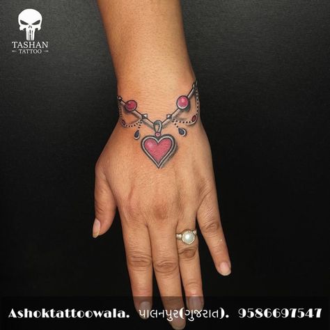 Memorial Bracelet Tattoos, Heart Hand Tattoos For Women, Tattoo Bracelets For Women, Heart Bracelet Tattoo, Bracelets Tattoos For Women, Charm Bracelet Tattoo For Women, Braclet Tattoo Ideas, Braclet Tattoo Women, Bracelet Tattoo Wrist