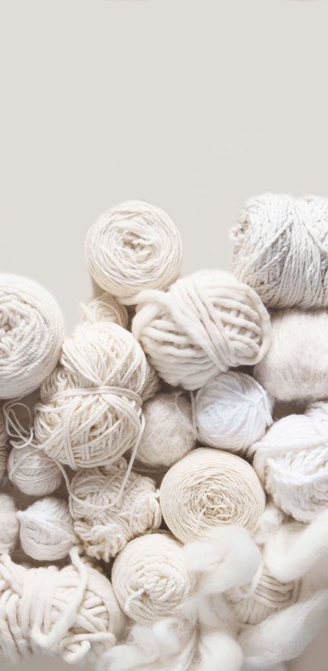 Cream Things Aesthetic, Yarns Aesthetic, Knitting Moodboard, Knit Wallpaper, Yarn Wallpaper, Yarn Texture, Knitting Asethic, Aesthetic Clean, Handmade White Yarn Patterns