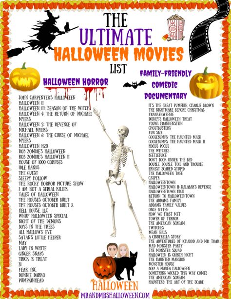 The Ultimate Halloween Movies List: 70+ Movies to Spook Yourself This Halloween The Veil Is Thinning, Veil Is Thinning, Halloween Movie Marathon, Disney's Halloween Treat, Halloween Movies To Watch, Halloween Movies List, Halloween H20, It's The Great Pumpkin Charlie Brown, Halloween Date