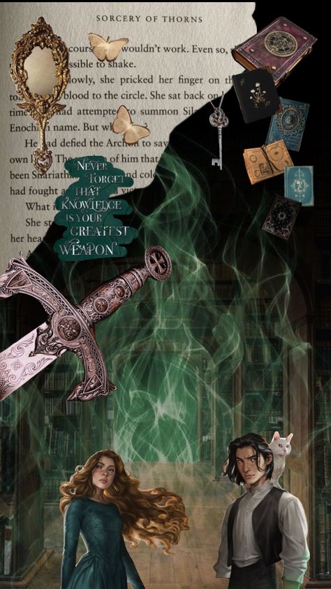 Sorcery of thorns de Margaret Rogerson Sorcery Of Thorns, Margaret Rogerson, Fan Book, Aesthetic Collage, Poetry Books, Book Characters, Fantasy Books, Book Aesthetic, Not Mine