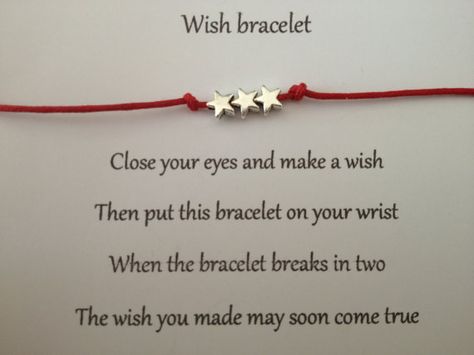 LITTLE STARS Friendship Wish Bracelet .. Complete with Wish Card .. Perfect thoughtful gift idea .. Choice of colours to choose from .. Selling Bracelets, Stars Bracelet, Friendship Wishes, Secret Sister, Yarn Bracelets, Wish Card, Craft Stalls, Easy Cheap, Fitness Gifts