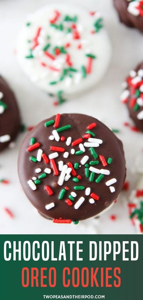 Oreo Chocolate Dipped Cookies, Oreo Dipped In Chocolate Christmas, Best Christmas Treats, Oreo Cookie Recipes, Chocolate Dipped Oreo, Oreo Cookies Dipped, Christmas Treats For Gifts, Chocolate Covered Cookies, Chocolate Dipped Cookies