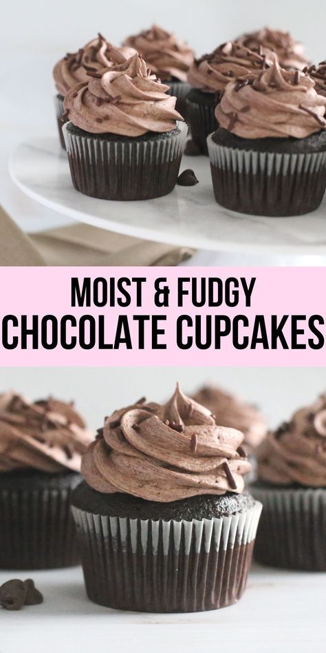 Chocolate Moist Cupcakes, Small Chocolate Cupcake Recipe, Best Homemade Chocolate Cupcakes, Chocolate Cupcake Recipe With Coffee, Best Chocolate Cupcake Recipe Moist, Best Moist Chocolate Cupcakes, Chocolate Cupcakes No Buttermilk, Chocolate Cupcake Batter Recipe, Double Chocolate Cupcake Recipe