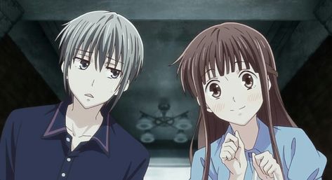 Fruits Basket 2019 || Yuki and Tohru Tohru And Yuki, Yuki And Tohru, Yuki Tohru, 9 Tailed Kitsune, Inu X Boku Ss, Yuki Sohma, Fruits Basket Anime, Rice Ball, Maid Sama