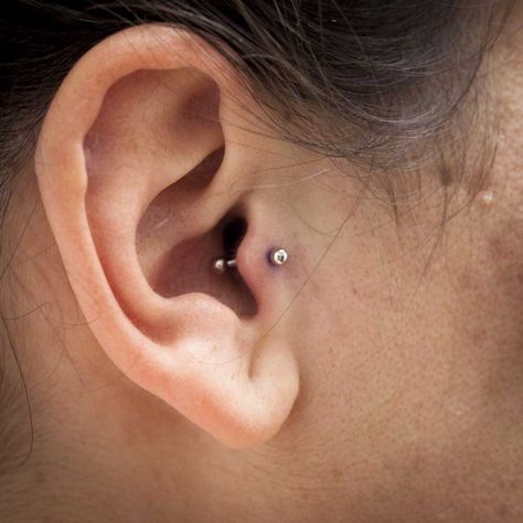 Everything you need to know about the tragus cartilage piercing (includes video). Tragus Piercing Pain, Daith Ear Piercing, Guys Ear Piercings, Piercing Bouche, Ear Piercings Tragus, Tragus Piercing Jewelry, Piercing Tragus, Piercing Cartilage, Cute Piercings