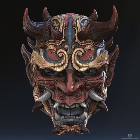 Real Oni Mask, Yokai Mask, Kabuki Mask, Mascara Oni, Oni Art, Japanese Demon Mask, Japanese Oni Mask, Helmet Tattoo, Hannya Mask