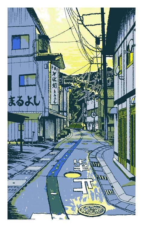 Jon Marchione Streets Drawing, Environment Study, Anime City, Background Drawing, Japon Illustration, Wow Art, City Street, Beauty Queen, Anime Scenery Wallpaper