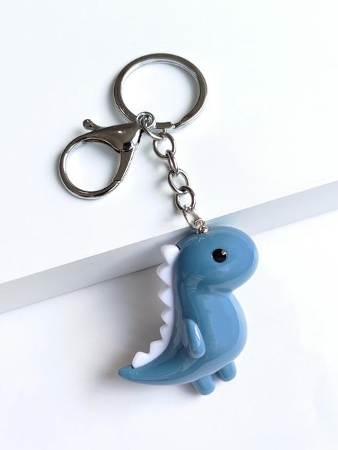 1pc Fashionable Blue Cute Little Dinosaur Keychain Key RingI discovered amazing products on SHEIN.com, come check them out! Dinosaur Keychain, Blue Cute, Art Show, Clay Art, Clay Crafts, Key Ring, Key Rings, Keychains, Women Rings