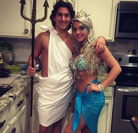 Poseidon Costume, Mermaid Costume Diy, Mermaid Halloween Costumes, Halloween Coustumes, Halloween Costumes For Women, Diy Halloween Costumes For Women, Mermaid Halloween, Holloween Costume, Hallowen Costume