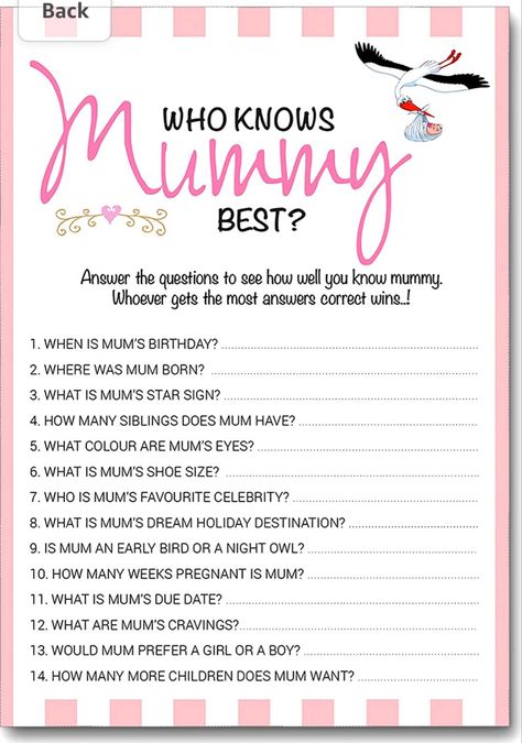 Baby shower Baby Shower Party Games, Games For Moms, Baby Shower Game Cards, Who Knows Mommy Best, Pink Showers, Unisex Baby Shower, Baby Shower Bingo, Shower Inspiration, Star Baby Showers