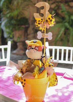 Pawrty TIme ! | CatchMyParty.com Paw Patrol Party Ideas, Paw Patrol Birthday Party Ideas, Paw Patrol Centerpiece, Birthday Paw Patrol, Paw Patrol Birthday Decorations, Paw Patrol Party Decorations, Paw Patrol Birthday Theme, Paw Party, Paw Patrol Birthday Cake