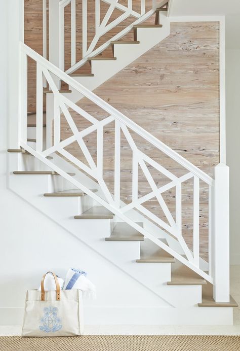 House Tour: Easy Elegance with Kara Miller - Design Chic Design Chic Red Brick Pavers, Hallway Stairs, Staircase Railings, Concrete Steps, Railing Design, English Cottage, Staircase Design, Hard Working, Coastal Homes