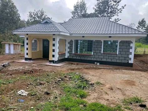 House Designs In Kenya, House Colour, 3d House Plans, Affordable House Plans, Single Burner, Three Bedroom House, Good Morning God Quotes, Village House, Village House Design