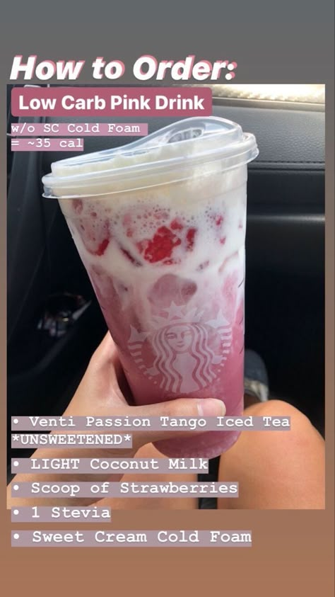 Low Cal Starbucks Refreshers, Starbucks Drinks To Try Healthy, Low Cal Starbucks Drinks, Kawa Starbucks, Sugar Free Starbucks Drinks, Low Cal Drinks, 400k Followers, Low Calorie Starbucks, Low Calorie Starbucks Drinks